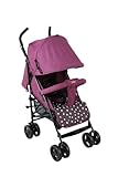 YALION Kinderwagen Buggy Reisebuggy Klein Zusammenklappbar- 5 Liegepositionen, Beinwärmer, Einkaufskorb, Sonnenverdeck, 360° Räder, Kinderbuggy bis 15KG-Purple