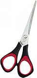 Wedo 97665 Universalschere (rostfreier Edelstahl, spitz, Kunststoff Softgriffe 16 cm) schwarz/rot