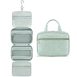 LOVEVOOK Kulturbeutel zum Aufhängen, Wasserdicht Kulturtasche Damen Faltbare Waschtasche Kosmetiktasche Toiletry Bag Toiletttasche Beauty Case Groß mit 360°Drehbare Haken Waschbeutel für Reise