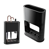 RTSHUK Schirmständer, Regenschirmständer mit 4 Slots Abnehmbarer Abtropfschale Kunststoff Regenschirm Ständer Minimalistisches Schirmhalter für Lange und Kurze Regenschirme Schwarz