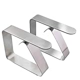 Coideal 8 Stück Tischtuchklammern Edelstahl verdickter, Tischdeckenklammer Tischabdeckungsklemmen Tischdecke Clips Tischtuch Clips für Picknick, Grillen, Hochzeit, Party (Silber - Plain)