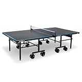 JOOLA Tischtennisplatte Outdoor J500A - Profi Tischtennistisch 6 MM Aluminium-Verbundoberfläche Wetterfest-Klappbares Untergestell-Schneller Aufbau, Grau/Blau, 274 x 152,5 x 76 cm