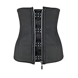 OZLCUA Damen Latex Taillentrainer Body Shaper Haken Reißverschluss Bustiers Taillenmieder Tops Schlank Shapewear Hüftgürtel Schlankheitsgürtel(XL)