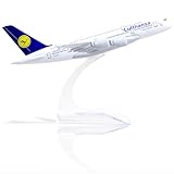 QIYUMOKE Airbus A380 Lufthansa 1/400 Druckguss-Metall-Flugzeugmodell mit Ständer, Sky Jumbo Airliner, Legierung, Modellbausatz für Luftfahrt-Enthusiasten, Geschenk