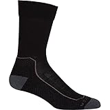 Icebreaker Merino Herren Hike+ Light Crew Socken, Schwarz/Nerz, Monsoon, X-Large