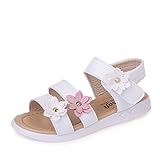 Sandalen Mädchen, Mit Weiches Fussbett Barfußschuhe Kinder Flache Sommerschuhe Mädchensandalen Wassersandalen Atmungsaktiv Schwimmsandalen Rutschfeste Leder Sandalen Strand Sandalette Rosa 21-36 EU