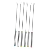 PHENOFICE 6 Stück Grillgabeln Grillspieße Grillzubehör Fleischspieße Grillwerkzeug Fleischgabel Outdoor Bratspieße Küchenhelfer Grillspieße Serviergabel Grillgabel