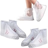 2 Paar Wasserdicht Schuhüberzieher Wasserdichte Überschuhe mit Reißverschluss Wiederverwendbare Regenüberschuhe Rutschfeste Regen Schuhüberzüge Für Regen, Schneetag, Schlammige Straßen (XL)