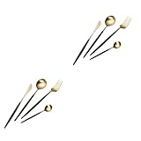 Garneck 2-teiliges Set Schaufel Aus Edelstahl Goldenes Silberbesteck Essgabeln Dessertlöffel Edelstahlschneider Und Besteck-kit Goldener Blumenstrauß Besteck Rostfreier Stahl Steak Messer