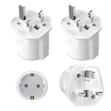 3 Stück UK Adapter Reiseadapter, Adapter England Deutschland Stecker,England Deutschland Stecker, Typ G, UK-Steckdose Travel Plug für England, Irland, Schottland, HK,Maldiven,Dubai