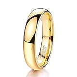 Zakk Ring Damen Herren 2mm 4mm 6mm 8mm Gelbgold Wolfram Poliert Schmal Ringe Verlobungsringe Ehering Hochzeitsband (4mm, 60 (19.1))