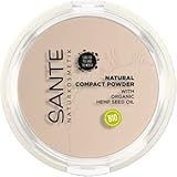 SANTE Naturkosmetik Natural Compact Powder 02 Neutral Beige, ideal für helle bis mittlere Hauttöne, mattiert und fixiert langanhaltend, für einen natürlichen Glow, mit Bio-Hanfsamenöl, Vegan, 9g
