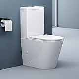 doporro Design Stand wc Stand WC spülrandlos inkl. Softclose Absenkautomatik 36x63x82cm Stand-Toilette Weiß 108T