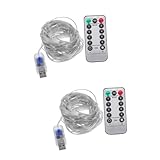 MAGICLULU 2 Stück Schnur dekorative Lichter Weihnachtsbeleuchtung Lichterketten Lichterkette mit Fernbedienung Partylichter drinnen LED Lichter USB farbige Lichter Dekorationen schmücken