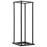 vidaXL Brennholzregal mit Boden Kaminholzständer Regal Kaminholzregal Kaminholzablage Feuerholzregal Holzregal Schwarz 37x37x113cm Stahl