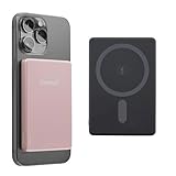 Intenso MW5000 Magnetische Powerbank 5000 mAh – MagSafe kompatibel, Wireless Charging 15W, USB-C PD 20W, Flach & Kompakt – Geprüft in Deutschland – Rosé