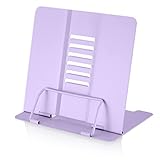 Leseständer Metall, Kochbuchhalter, Bücherständer 6 Stufen Verstellbar, Buchständer Buchstützen Metall für Küche Schule Rezept Lehrbuch Dokument Musikbuch Buchständer - Lila