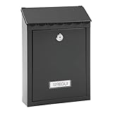 ARREGUI Civic E5724-C Briefkasten aus Verzinktem Stahl, Größe S (DIN A5 Post), Wandbriefkasten für den Außenbereich mit Schutzklappe und Namensschild, Postkasten für Draußen, Einfache Montage, Schwarz