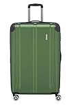 Travelite 4-Rad Koffer L mit TSA Schloss + Dehnfalte, Gepäck Serie CITY: Robuster Hartschalen Trolley mit kratzfester Oberfläche, 073049-80, 77 cm, 113 Liter (erweiterbar auf 124 L), Grün