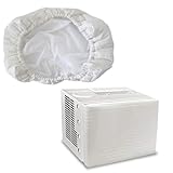 CONGARTENO Doppelt Isolierte Indoor Klimaanlagenabdeckung Beige mit Kühlgebläse Windschutz Elastischem Saum und Kordel für Wohnzimmer Schlafzimmer Energiesparend Einfache Montage