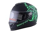 Kinder Integralhelm Bio-Hazard AHP – Motorradhelm für Kinder, ABS-Schale, robuster Kinderhelm für Downhill, Quad und Motocross, grün (S)