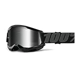 100% STRATA 2 Schwarze Brille - Silber verspiegelte Linse