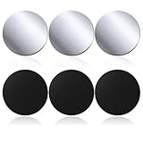 Metallplatte Selbstklebend 6 Stück Metallplättchen Handy Metall Platte Set Kleber Metallplatte für Magnet kfz Handyhalterung Auto Zubehör, Schwarz + Silber Runden