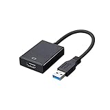 SZJUNXIAO USB auf HDMI Adapter, USB auf HDIM USB 3.0/2.0 auf HDMI HD1080P Audio Video Konverter USB 3.0/2.0 auf HDIM für PC Laptop HDTV Projektor kompatibel Windows XP/10/8.1/8/7