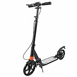 Scooter, Zusammenklappbarer Tretroller mit Handbremse, Erwachsene Max 100kg, Höhenjustierbarer, Roller Kickscooter für Erwachsene und Kinder (Weiß)