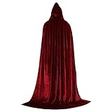 GFPGNDFHG Gothic Kleid Damen,Mittelalter Kleidung Damen,Halloween Kostüm,Renaissance Mit Kapuze Kleid für Halloween Karneval Wein XXL