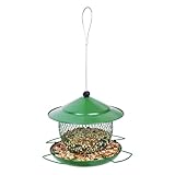 Vogelfutterstation für den Hof, hängende Futterstation für Vögel aus Metall, große Kapazität, strapazierfähig, wasserdicht, Gartenzubehör für Terrasse, Tiere, Wildtiere, Outdoor, Beobachtung, Balkon