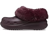 Crocs Unisex Classic Furever Crush Lined Shoes Clog, Dark Cherry, 6 US Men