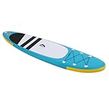 Aufblasbares Paddle Board+ Surf Komplettpaket,Fischerboot Dreiflügelige Konfiguration Stand Up Paddleboard 10-15 Minuten Aufblasen für professionelle Surfer Anfänger Wasserski 150kg|30.5cm (Blau)