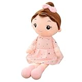 CALLOVE Stoffpuppe Mädchen, 45cm Niedlich Stoffpuppe Fee Plüschtier mit Bogen Kleidung, Baby Puppe Kuschelpuppe Mädchen Plüsch Spielzeug, Weiche Stoffpuppe Babypuppe Püppchen Geschenk für Kinder