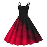 Boho Kleid Damen Vintage Cocktailkleider Für Frauen, Modisch, Ärmellos, Knielang, Retro A Linie, Ausgestellt, Swing, Formelles Abschlussball Partykleid Minikleid Eng Sale Angebote Kleidung