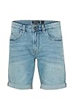Indicode IDQuentin Herren Jeans Shorts Kurze Denim Hose im Stretch Eingriffstaschen Destroyed-Optik Baumwollmischung Regular fit, Größe:3XL, Farbe:Blue Wash (1014)