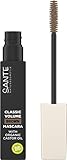 SANTE Naturkosmetik Classic Volume Mascara 02 brown, Braune Wimperntusche für volles Volumen, Schwung und Definition, Mit natürlichen Wachsen und Bio-Rizinus-Öl, Vegan, 8ml