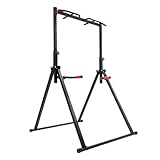 awolsrgiop Power Tower 200kg, Höhenverstellbare & Zusammenklappbare Klimmzugstange Freistehend mit Dip Station für Zuhause, Dreieckige Pull Up Bar für Klimmzüge, Dips, Bauchtraining, Max. 200kg Tragkr
