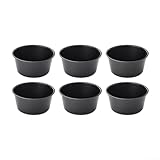 Stapelbare Muffinform mit geformten Puddingförmchen, 100 ml, 200 ml, antihaftbeschichtet, Backformen für Mini-Kuchen, Flan, Torten, kohlenstoffluftfritteusenfest (100 ml kurze Tasse), 6 Stück
