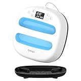 Calogy Transferpresse Plotter 25,4x25,4 cm Heißpresse T Shirt Druckmaschine 1300W Max 210℃ Schnelles Aufheizen con Zeitmesser für kleidung, Taschen, Kissen, Hüte, HTV Vinyl Sublimation(Weiß Blau)