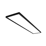 BRILONER - LED Deckenlampe 98cm mit indirektem Licht, 3cm flach, 36W 4800lm, neutralweißes Licht, Lampe, Deckenleuchte, Wohnzimmerlampe, LED Panel, Küchenlampe, Deckenbeleuchtung, 98x20cm, Schwarz