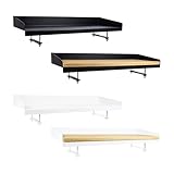 Natural Goods Berlin 1x Balkon Tisch Sheet - Kleiner Balkontisch Metall Schwarz 70 cm breit - Balkonmöbel schmal Blumenkasten Geländer Balkongeländertisch