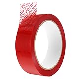 VILLFUL Manipulationssicheres Sicherheitsklebeband mit Voidopen Stark Haftendes Verpackungsband zum Schutz vor Diebstahl und Unbefugtem Zugriff Rot für Sichere Pakete