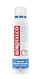 Borotalco Pure Natural - Bodyspray – 48 Stunden Wirksamkeit – Talc with Essential Molecules- Formel gegen Schweiß und Gerüche - 0% Aluminiumsalze (ACH) - 0% Alkohol
