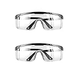 shuangtuo 2 PCS Schutzbrille - Arbeitsschutzbrille Antibeschlag Antispeichel Augenschutzbrille Vollsichtbrille Schutzbrille für Brillenträger Transparent