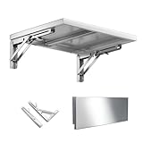 Generisch Klappbarer Wandschreibtisch, Schwebender Wandtisch Aus Edelstahl, Schreibtisch Computertisch Faltbarer Küchentisch, Klapptisch Wand Für Kleine Räume(80x25cm/32x10in)
