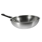 COLLBATH Wok aus Edelstahl Bratpfanne non stick pan antihaftbeschichtete pfanne cookrings spiegeleier pfanne Bienenwabe Antihaftbeschichtete Wabenpfannen Frühstückspfanne Eierpfanne Bakelit