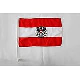 AZ FLAG - Autofahne Österreich Mit Adler - 45x30 cm - Österreichische Autoflagge 30 x 45 cm - Auto Flaggen