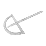 Flintronic Winkelmesser aus Edelstahl, mit Feststellschraube, 0-180° Verstellbar Präz.-Gradmesser Lineal Metall mit Skala (150mm) Winkelmesser Metall für Schule Holzarbeiten Heimarbeit Handwerker DIY