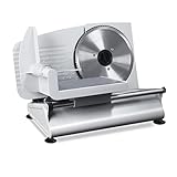 220W Elektrischer Allesschneider Brotschneidemaschine Aufschnittmaschine Wurstschneider Einstellbare Dicke 1,2-6 Zoll Mit 7,5 Zoll Edelstahlklingen Für Speckbrot Obst Gemüse Fleisch Deli Schinken Käse